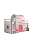 Vipack pino lit sureleve en pin massif 90x200cm avec sommier blanc + rideau et tunnel de lit spring Vipack pino lit sureleve en pin massif 90x200cm avec sommier blanc + rideau et tunnel de lit spring