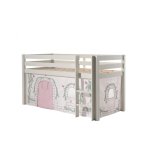 Vipack pino lit sureleve en pin massif avec sommier blanc + rideau de lit birdy Vipack pino lit sureleve en pin massif avec sommier blanc + rideau de lit birdy