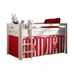 Vipack pino lit sureleve en pin massif avec sommier blanc + rideau de lit chucky Vipack pino lit sureleve en pin massif avec sommier blanc + rideau de lit chucky