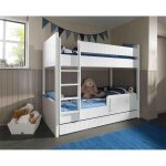 Vipack robin lits superposs 2 couchages + lit gigogne + barrire de lit