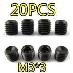 Vis a tête hexagonale sans tête m3 x 3, 20 pièces de rechange pour quincaillerie de voiture rc hsp 1 ... Vis a tête hexagonale sans tête m3 x 3, 20 pièces de rechange pour quincaillerie de voiture rc hsp 1 ...