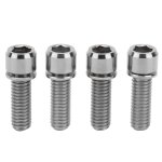 Vis de tige de vlo de route en alliage de titane m6x18, 4 pices, haute rsistance, argent