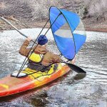 Voile a vent pliable en pvc avec fenêtre transparente pour kayaks, canoës, bateaux gonflables - bleu Voile a vent pliable en pvc avec fenêtre transparente pour kayaks, canoës, bateaux gonflables - bleu