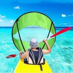 Voile a vent pliable en pvc avec fenêtre transparente pour kayaks, canoës, bateaux gonflables, vert Voile a vent pliable en pvc avec fenêtre transparente pour kayaks, canoës, bateaux gonflables, vert
