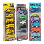 Mod�le de voiture en alliage moul� sous pression pour enfant, 6 pi�ces, camion de lutte contre l'incendie, ...