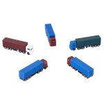 Mod�le de voitures, camion, architecture, mise en page du train, echelle z n 1 / 200, 5 pi�ces