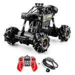 Voiture de cascade sur chenilles rc tout - terrain a 4 roues motrices 2, 4 ghz, noir