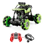 Voiture de cascade sur chenilles rc tout - terrain a 4 roues motrices 2, 4 ghz, vert