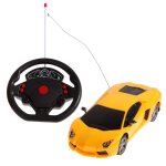 Voiture de course rc + t�l�commande a lumi�re led, radio a vitesse de d�rive, volant, v�hicule electronique, ...