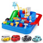 Voiture de dessin anim� pour enfants, ecrasement des barri�res, grande aventure, jouet coulissant inertiel, ...