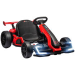 Voiture electrique enfant formule 1 led - 2 moteurs 24 v - 12 km / h max. - mode drift - noir rouge