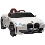 Voiture electrique enfant licence bmw i4 12v 5km / h max. nombreux effets t�l�commande blanc