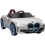 Voiture electrique enfant licence bmw i4 12v 5km / h max. nombreux effets t�l�commande blanc