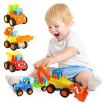 Voiture a friction pour enfants, 4 ensembles de jouets educatifs pour tout - petits, tracteur, camion ...
