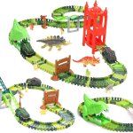 Voiture de jouet dinosaure, 144 pièces de chemin de construction, dinosaures pont mondial et plateau ... Voiture de jouet dinosaure, 144 pièces de chemin de construction, dinosaures pont mondial et plateau ...