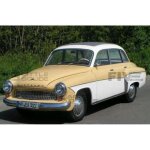 Voiture miniature de collection - minichamps 1 / 43 - wartburg a 311 cabriolet - 1958 - white / yellow ...