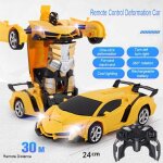 Voiture robot rc transformable 2 en 1, tlcommande, chargement usb, modle de voiture rouge et bleu, ...