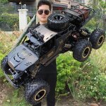 Voiture tlcommande 4wd 6 roues tout - terrain enfant ultra rsistante noir yonis