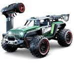 Voiture t�l�command�e tout terrain 4x4 1:14 30 km / h contr�le proportionnel vert yonis