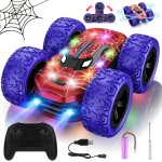 Voiture tlcommande tout terrain, 4x4 voiture cascade radiocommande 360 rotation avec lumires spider ...