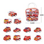 Mod�le de voiture a tirer, 6 pi�ces, v�hicule mobile, camion de pompiers, taxi, cadeau pour enfants