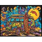 Volkswagen combi avec surf - 12 feutres inclus - 47 x 35 cm - a colorier colorvelvet Volkswagen combi avec surf - 12 feutres inclus - 47 x 35 cm - a colorier colorvelvet