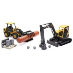Volvo set pelleteuse et chargeur avec accessoires 1 / 18 newray