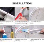 Wayi - barrire de douche pliable, 100cm silicone seuil douche barrage d'eau autocollante, joint porte ...