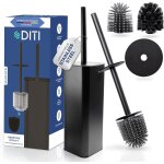 Wc noir, en silicone toilettes wc acier inoxydable incluant 2 ttes de brosse, balai wc carr autoportant ...
