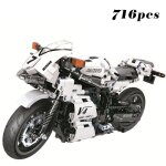 Wl7047 - moc moto classique, 621 pi�ces, blocs de construction, mod�le de bricolage cr�atif, briques, ...