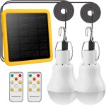 Wqd - lampes solaires ampoules avec tlcommande 2pcs&3, 5m de cble * 2, 130lumen lampes rechargeables ...