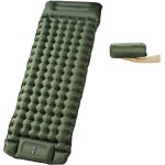 Wqd - matelas autogonflable auto - gonflant avec pompe a pied et coussin intégré ¿ 10 cm d'épaisseur, ... Wqd - matelas autogonflable auto - gonflant avec pompe a pied et coussin intégré ¿ 10 cm d'épaisseur, ...