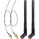 Wqs - 2 paquets antenne wifi rp - sma mle 8dbi 2. 4ghz 5ghz 5. 8ghz bi - bande30cm cble coaxial de ...