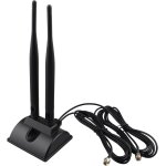 Wqs - antenne wifi 2. 4ghz 5ghz 5. 8ghz 6dbi mimo rp - sma omnidirectionnelle base magntique pour bateau ...