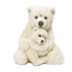 Wwf - 15187007 - peluche - maman ours polaire avec b�b� - 28 cm