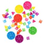 X 42 cercles de fractions multicolores, mat�riel de manipulation math�matique