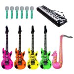 Xm 12 pcs saxophone microphone guitare clavier piano feuille d'aluminium ballons gonflables rock jeux ...