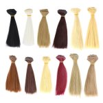 Xm 12 pcs synthtique artisanat cheveux rsistant a la chaleur droite de mode poupe perruques extensions ...