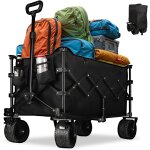 Xxl plus chariot de transport pliable avec freins 220 l 120 kg pneus extra larges tout terrain avec poche ... Xxl plus chariot de transport pliable avec freins 220 l 120 kg pneus extra larges tout terrain avec poche ...