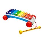 Xylophone a roulettes 8 touches arc - en - ciel fisher price - jouet musical 18 m +