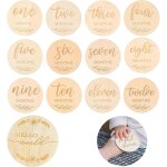 Yemaesre - 13 pices cartes etape bb en bois et carte bienvenue bb naissance kit, cartes mensuelles ...