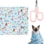 Yemaesre - 2 pices couverture toilettage chat, couverture auto - adhsive, couverture pour burrito, ...