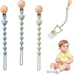 Yemaesre - lot de 3 attache - tétines en silicone, 2 en 1, porte - tétine et anneau de dentition en une ... Yemaesre - lot de 3 attache - tétines en silicone, 2 en 1, porte - tétine et anneau de dentition en une ...