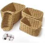 Yemaesre - 4 pcs panier rangement, panier rangement tresss empilables, corbeille rangement pour salle ...