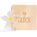 Yemaesre - ange gardien avec bote en bois acrylique - cadeau commmoratif - figurine ange porte - bonheur ...
