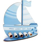 Yemaesre - cadeau en argent - bleu - dcoration en bois - bateau - cadeau de baptme 3d - cadeau de baptme ...