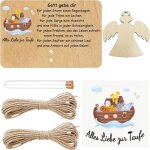 Yemaesre - cadeau de baptme pour garon ¿ kit de baptme individuel avec carte a graver, pendentif ...