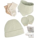 Yemaesre - coffret cadeau bb - bonnet - bavoir - chaussettes - gants - 100% bio - coton - cadeaux de ...