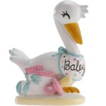 Yemaesre - figurine de dcoration de baptme cigogne baby - 10 cm