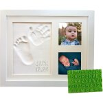 Yemaesre - kit d'empreintes de mains et de pieds de bb ¿ cadre en bois, argile sans danger pour bb, ...